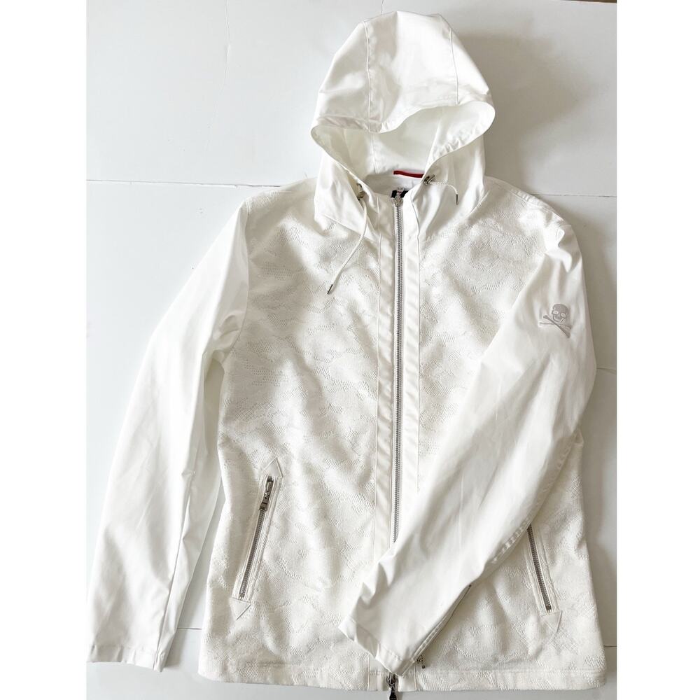 Loveless Wind Jacket Women 4 White Zip Up Hooded Athleisure Mesh Lined Outside